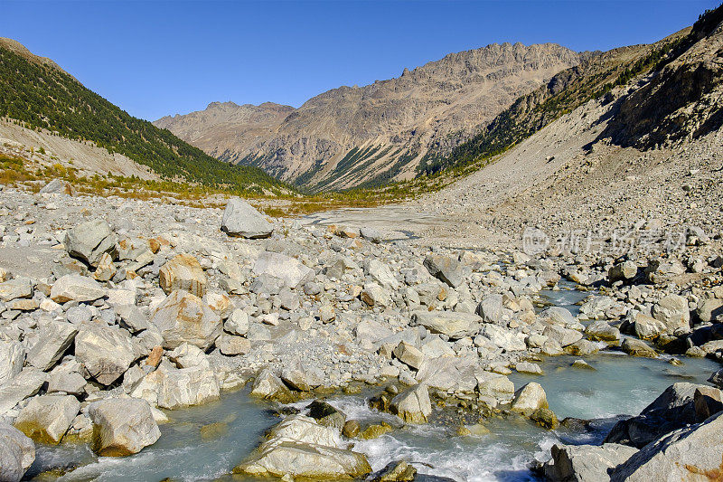 Morteratsch冰川谷(Bernina Range, Graubünden，瑞士)